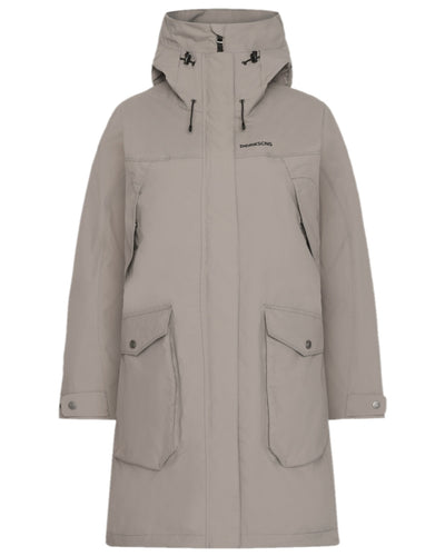 Ash Brown Coloured Didriksons Thelma Womens Parka 10 on white background #colour_ash-brown