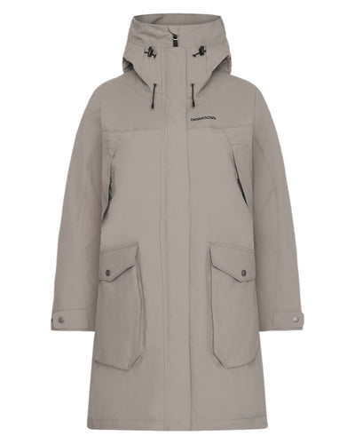 Ash Brown coloured Didriksons Thelma Womens Parka 10 on white background #colour_ash-brown