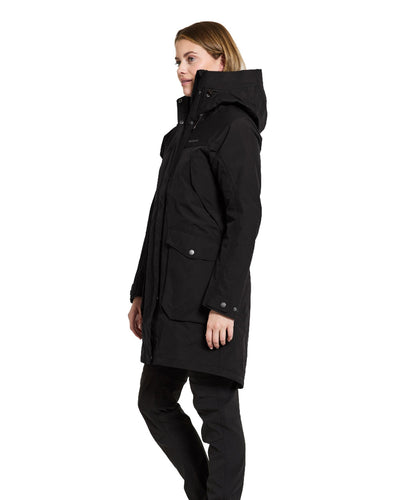 Black Coloured Didriksons Thelma Womens Parka 10 On A White Background #colour_black