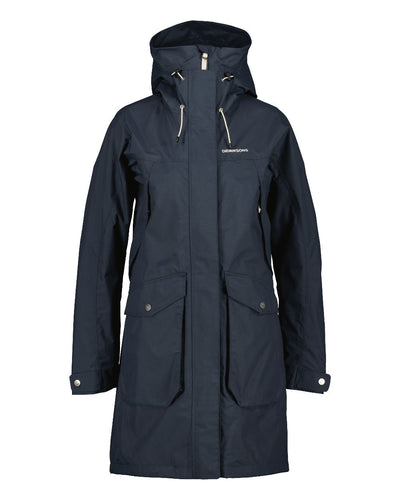 Dark Night Blue Coloured Didriksons Thelma Womens Parka 10 On A White Background #colour_dark-night-blue