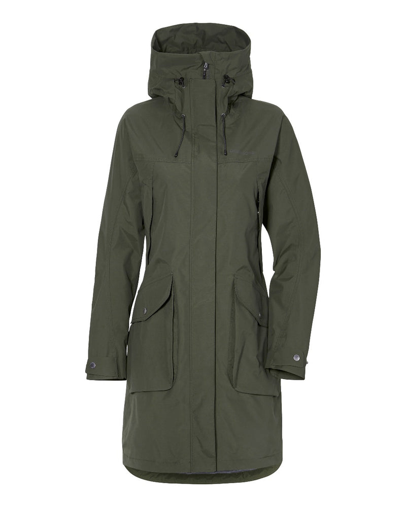 Deep Green Coloured Didriksons Thelma Womens Parka 10 On A White Background 