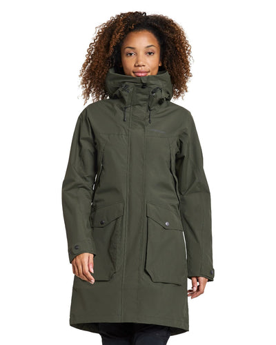 Deep Green Coloured Didriksons Thelma Womens Parka 10 On A White Background #colour_deep-green