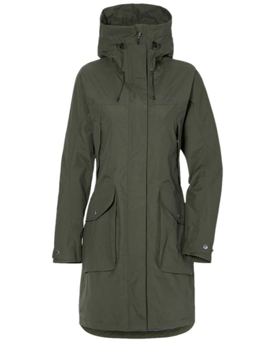 Deep Green Coloured Didriksons Thelma Womens Parka 10 on white background #colour_deep-green