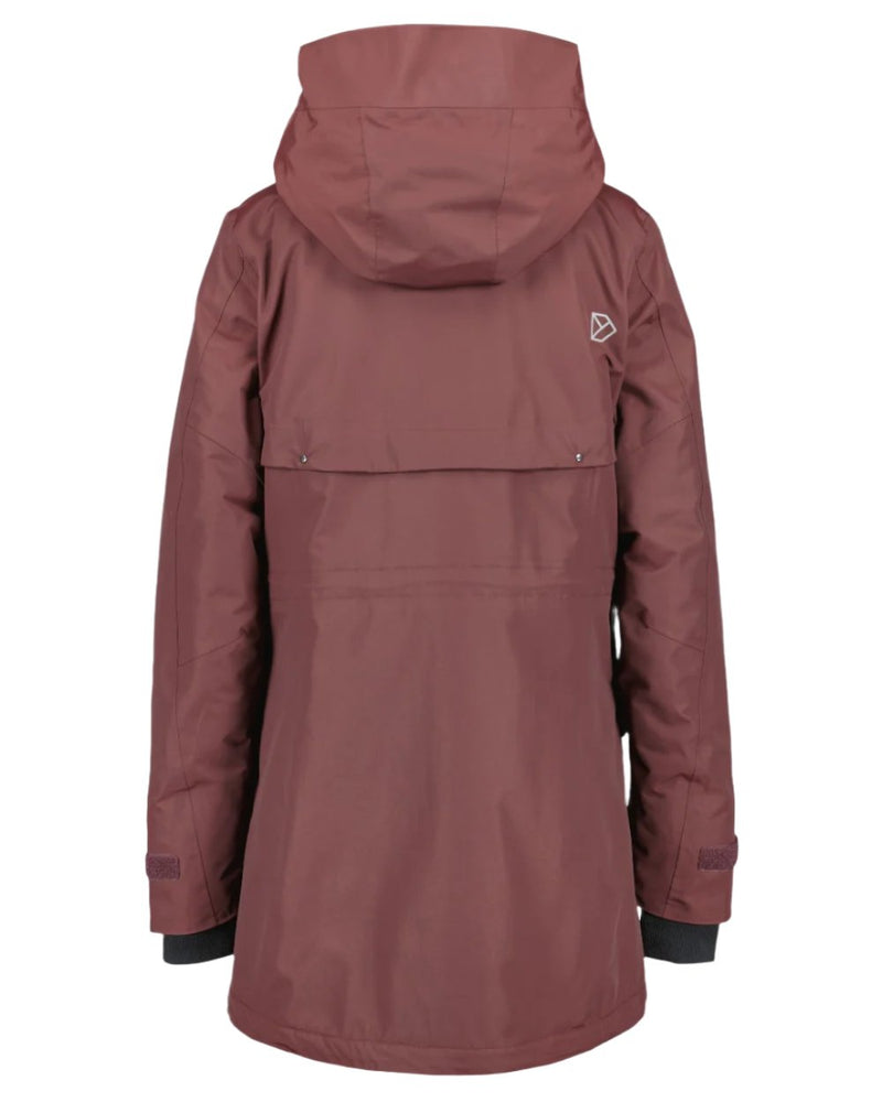 Old Rust coloured Didriksons Thelma Womens Parka 10 on white background 