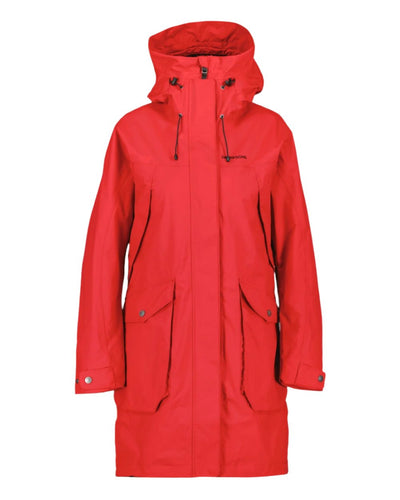 Pomme Red Coloured Didriksons Thelma Womens Parka 10 On A White Background #colour_pomme-red