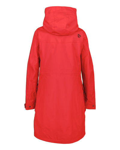 Pomme Red Coloured Didriksons Thelma Womens Parka 10 On A White Background #colour_pomme-red