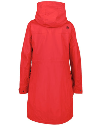 Pomme Red Coloured Didriksons Thelma Womens Parka 10 on white background #colour_pomme-red