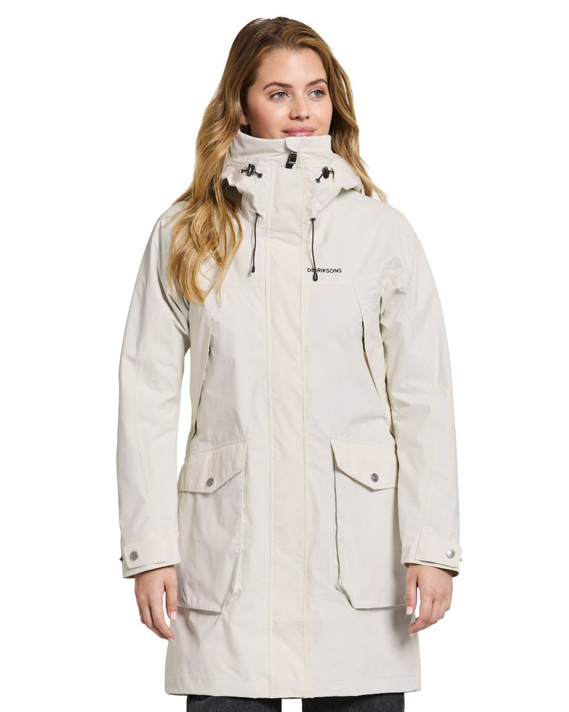 White Foam Coloured Didriksons Thelma Womens Parka 10 On A White Background 