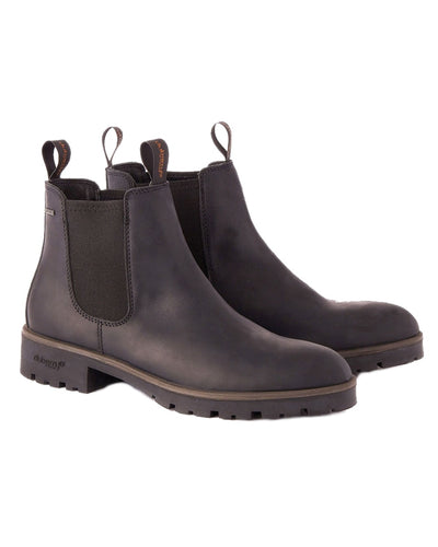 Black coloured Dubarry Antrim Country Boots on white background #colour_black