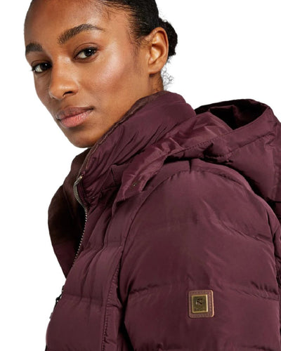 Currant coloured Dubarry Ballybrophy Quilted Jacket on white background #colour_currant