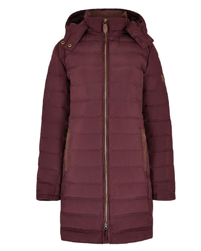 Currant coloured Dubarry Ballybrophy Quilted Jacket on white background #colour_currant