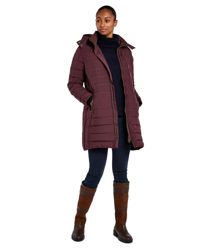 Currant Coloured Dubarry Ballybrophy Quilted Jacket On A White Background #colour_currant