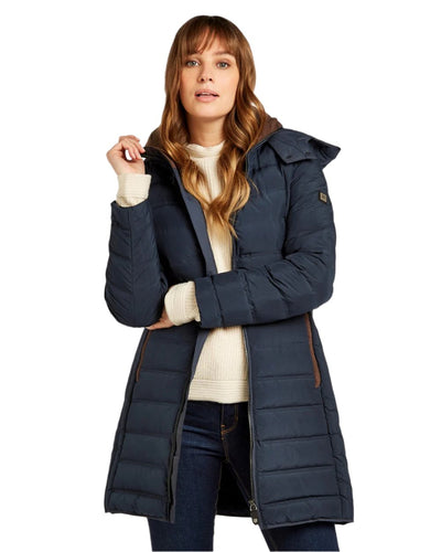 Navy Coloured Dubarry Ballybrophy Quilted Jacket On A White Background #colour_navy