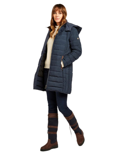 Navy Coloured Dubarry Ballybrophy Quilted Jacket On A White Background #colour_navy