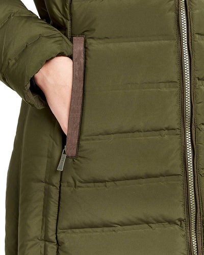 Olive Coloured Dubarry Ballybrophy Quilted Jacket On A White Background #colour_olive