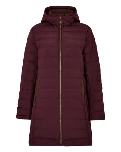 Ox Blood Coloured Dubarry Ballybrophy Quilted Jacket on white background #colour_ox-blood