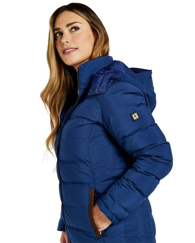 Peacock Blue Coloured Dubarry Ballybrophy Quilted Jacket On A White Background #colour_peacock-blue