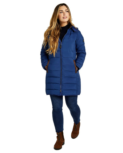 Peacock Blue Coloured Dubarry Ballybrophy Quilted Jacket On A White Background #colour_peacock-blue