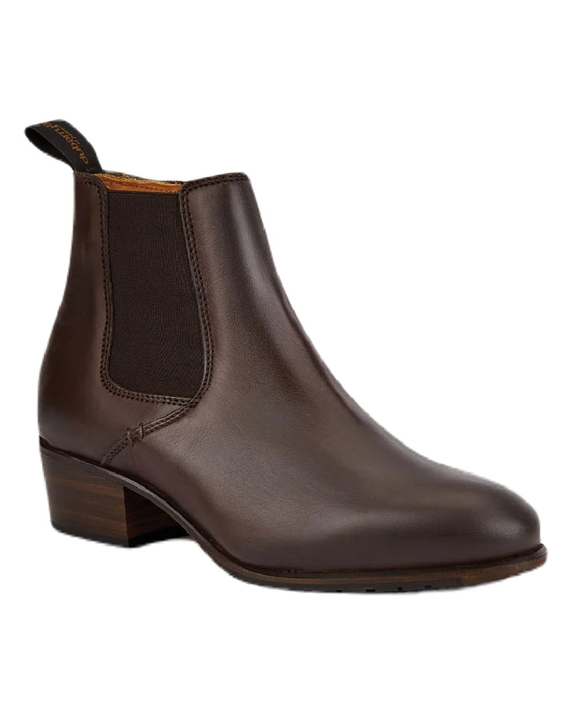 Old Rum coloured Dubarry Bray Chelsea Boots on white background 