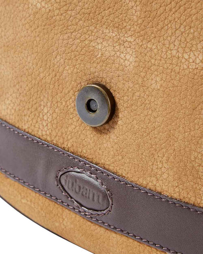 Brown coloured Dubarry Clara Leather Saddle Bag on white background #colour_brown