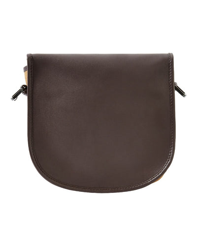 Brown coloured Dubarry Clara Leather Saddle Bag on white background #colour_brown