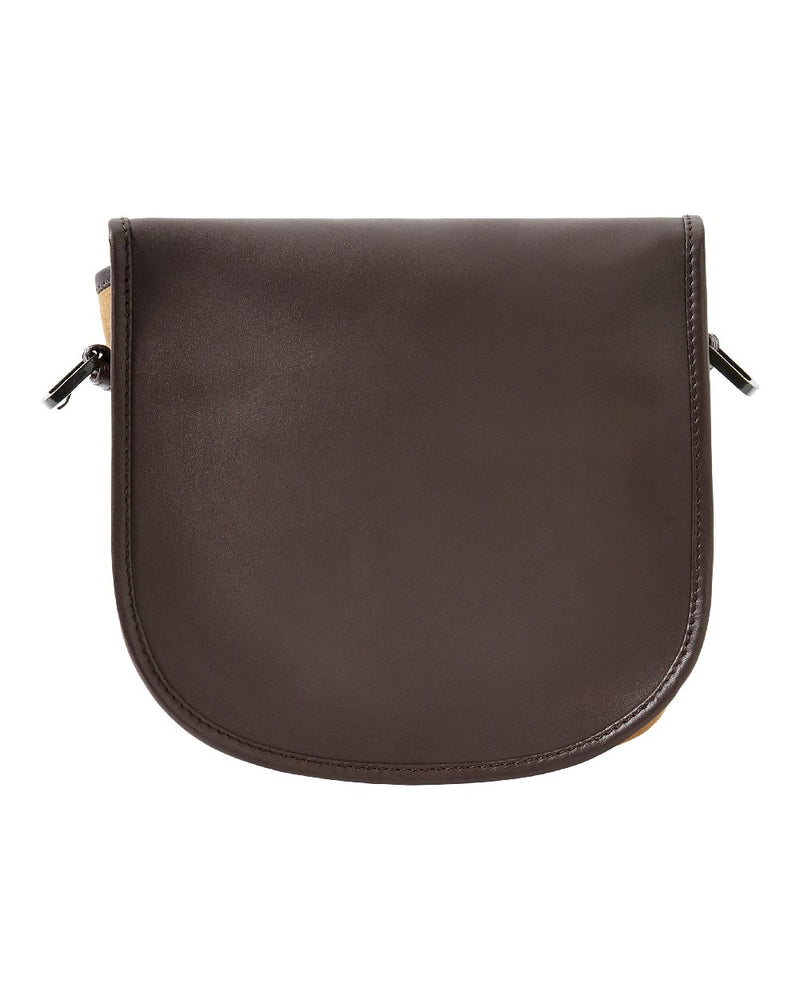 Brown coloured Dubarry Clara Leather Saddle Bag on white background 