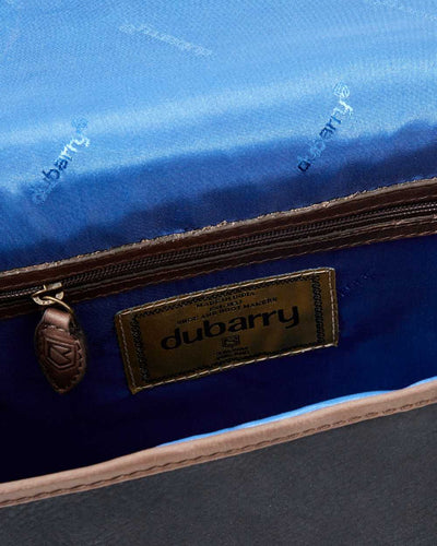 Navy Brown coloured Dubarry Clara Leather Saddle Bag on white background #colour_navy-brown