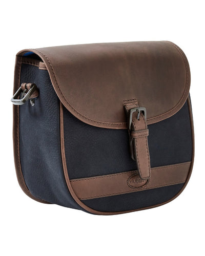 Navy Brown coloured Dubarry Clara Leather Saddle Bag on white background #colour_navy-brown