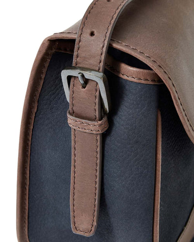 Navy Brown coloured Dubarry Clara Leather Saddle Bag on white background #colour_navy-brown