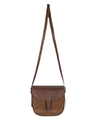 Walnut coloured Dubarry Clara Leather Saddle Bag on white background #colour_walnut