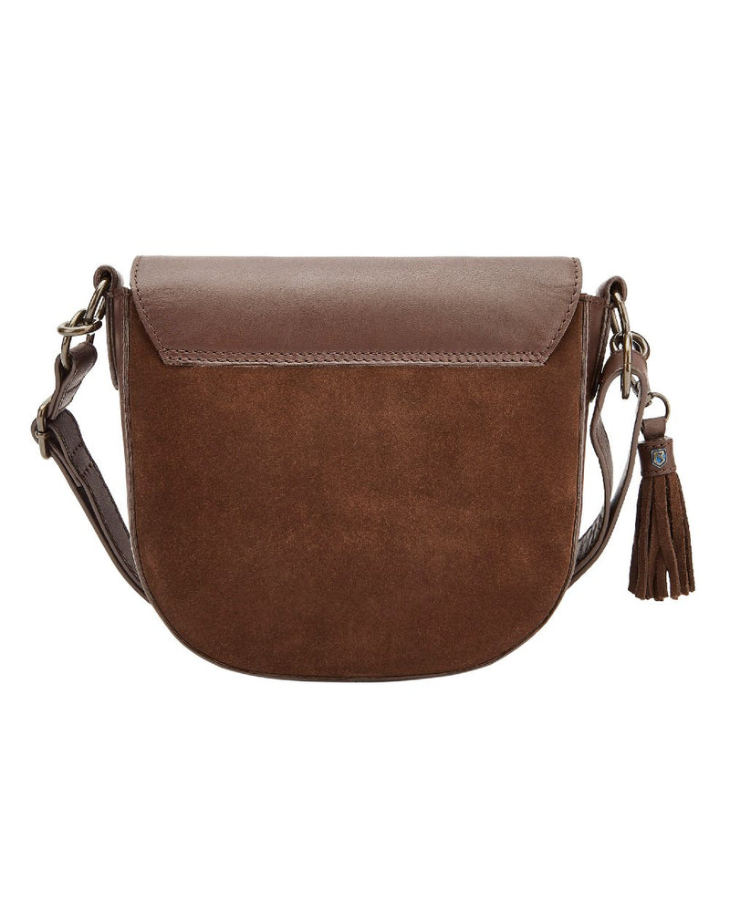 Cigar coloured Dubarry Crossgar Saddle Bag on white background 