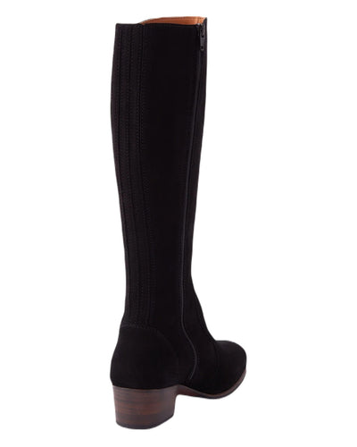 Black Suede coloured Dubarry Downpatrick Knee High Boots on white background #colour_black-suede