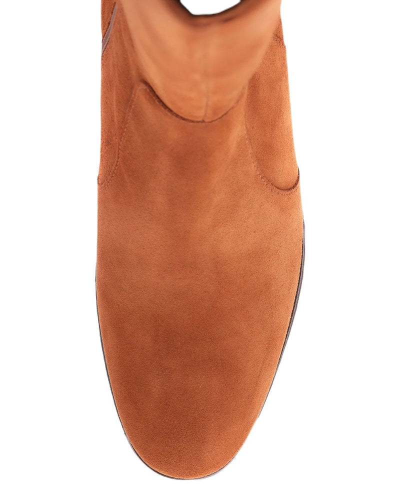 Camel coloured Dubarry Downpatrick Knee High Boots on white background 