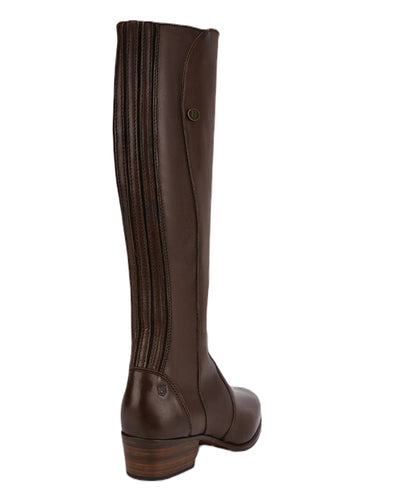 Old Rum coloured Dubarry Downpatrick Knee High Boots on white background #colour_old-rum