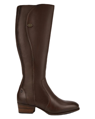 Old Rum coloured Dubarry Downpatrick Knee High Boots on white background #colour_old-rum