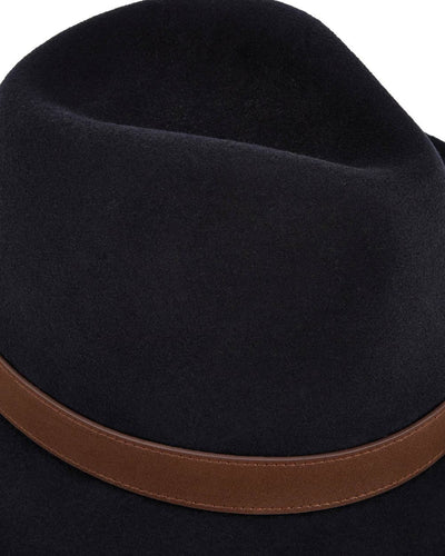 Navy coloured Dubarry Gallagher Ladies Felt Hat on white background #colour_navy