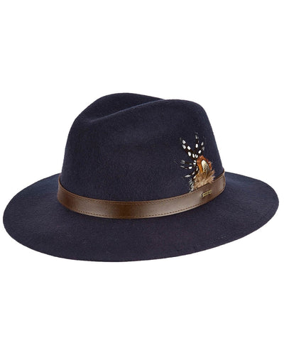 Navy coloured Dubarry Gallagher Ladies Felt Hat on white background #colour_navy