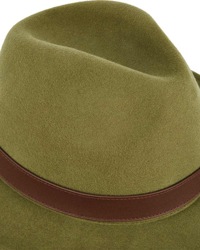 Olive coloured Dubarry Gallagher Ladies Felt Hat on white background #colour_olive