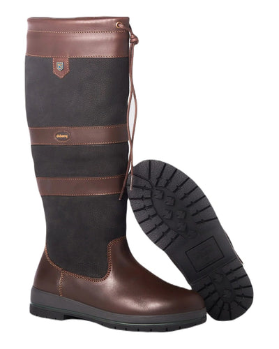 Black Brown coloured Dubarry Galway Country Boots on white background #colour_black-brown