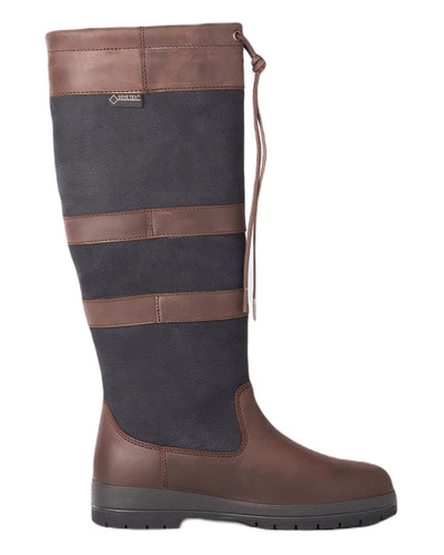 Black Brown coloured Dubarry Galway Country Boots on white background #colour_black-brown