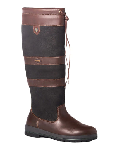 Black Brown coloured Dubarry Galway Country Boots on white background #colour_black-brown