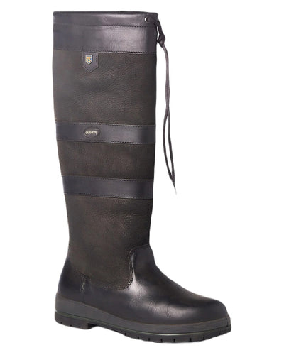 Black coloured Dubarry Galway Country Boots on white background #colour_black