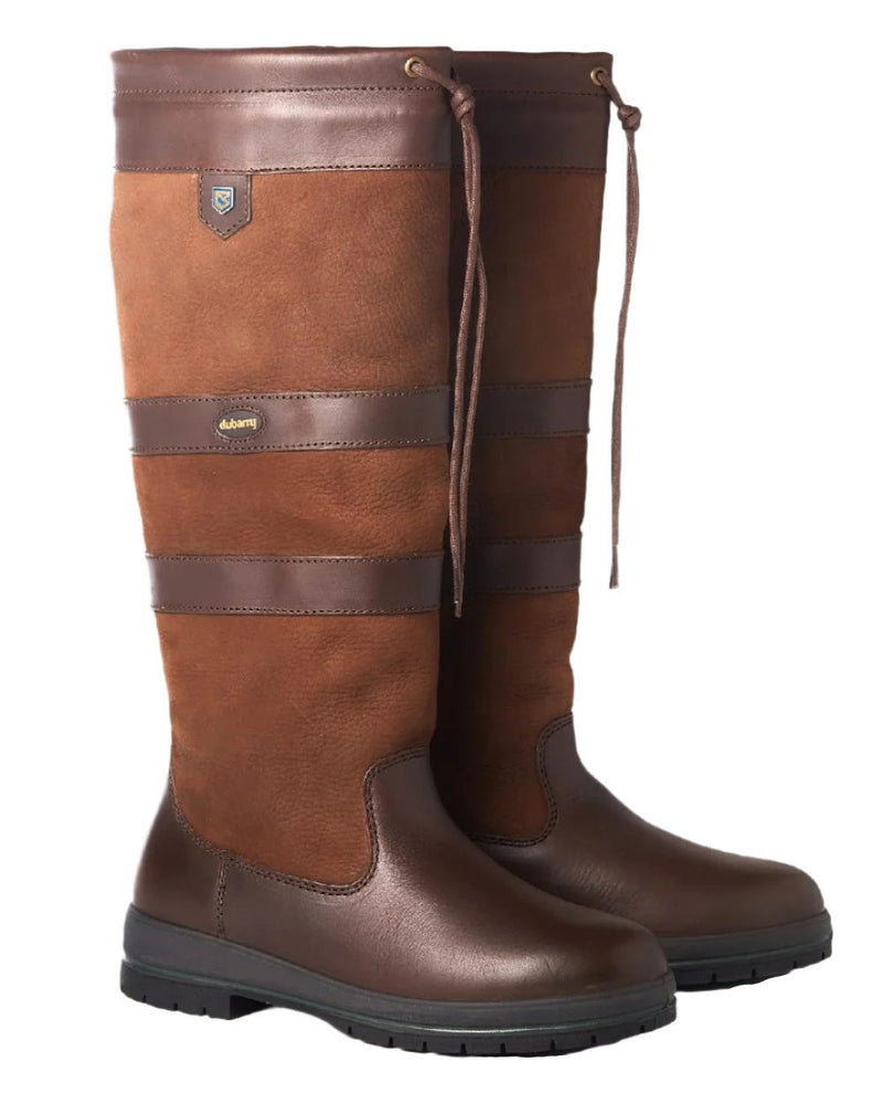 Walnut coloured Dubarry Galway Country Boots on white background 