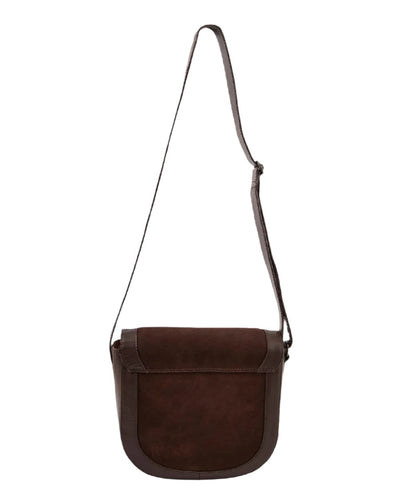 Cigar coloured Dubarry Monart Saddle Bag on white background #colour_cigar