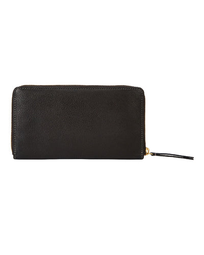 Black coloured Dubarry Portlick Leather Purse on white background #colour_black