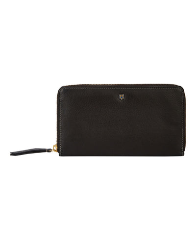 Black coloured Dubarry Portlick Leather Purse on white background #colour_black