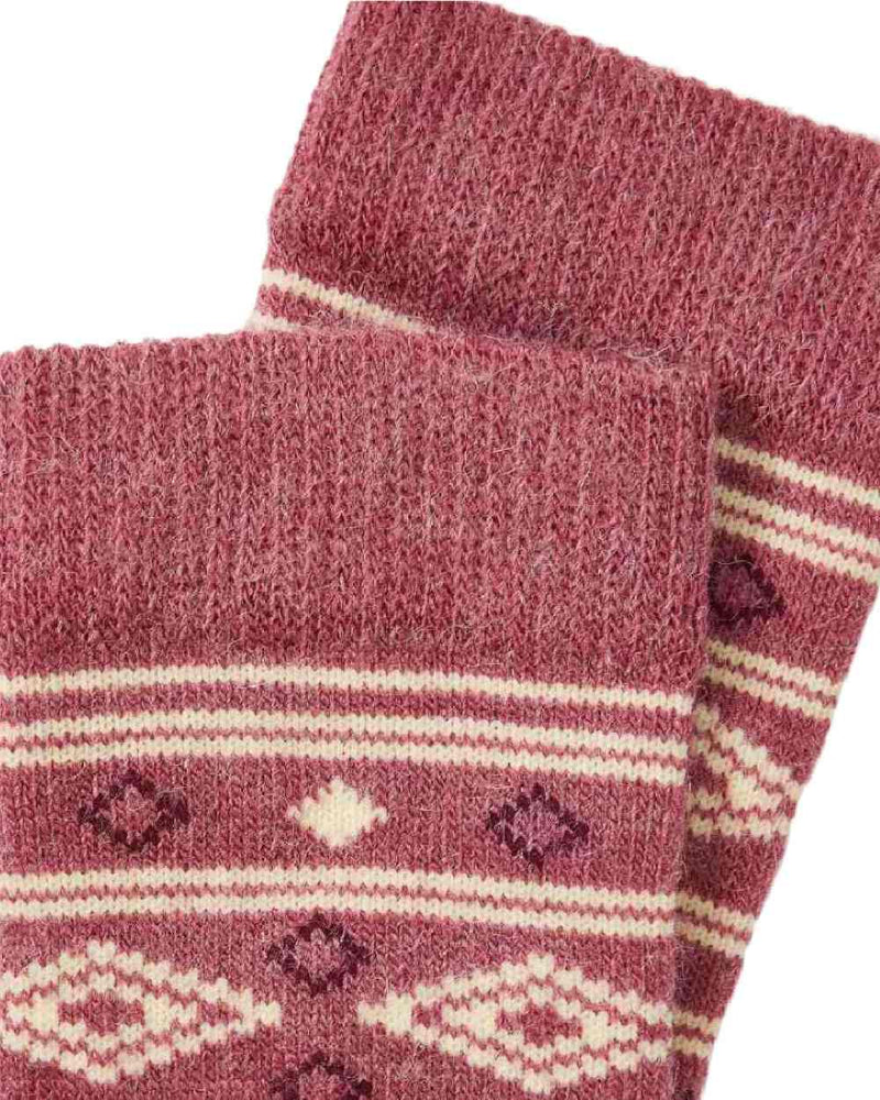 Clover coloured Dubarry Rolestown Fair Isle Alpaca Socks on white background 