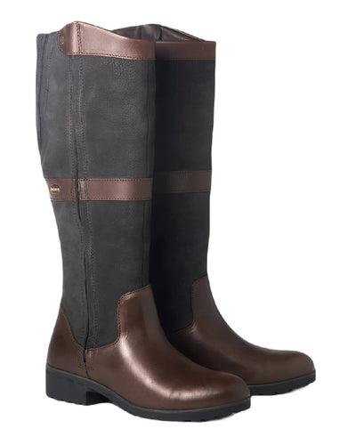 Black Brown coloured Dubarry Womens Sligo Country Boots on white background #colour_black-brown