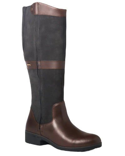 Black Brown coloured Dubarry Womens Sligo Country Boots on white background #colour_black-brown