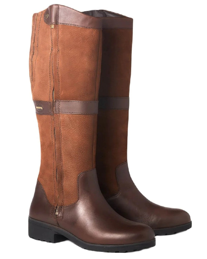 Walnut coloured Dubarry Womens Sligo Country Boots on white background 